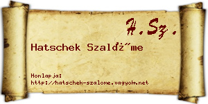 Hatschek Szalóme névjegykártya